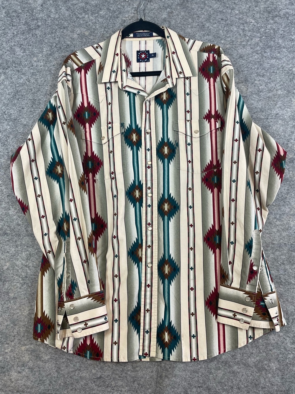 Vintage Panhandle Western Shirt XL Aztec Southwestern Pearl Snap Cowboy Rodeo